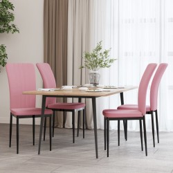 Sonata H Трапезни столове, 4 бр, розови, кадифе - Scaune de dining