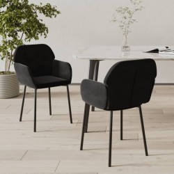 Sonata H Трапезни столове, 2 бр, черни, кадифе - Scaune de dining
