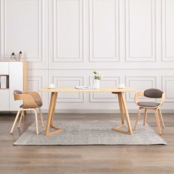 Sonata H Трапезни столове, 2 бр, извито дърво и текстил таупе - Scaune de dining