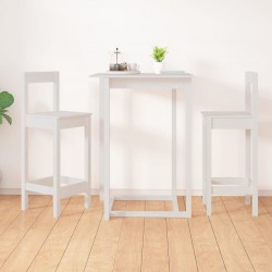 Sonata H Бар столове 2 бр бели 40x41,5x112 см борово дърво масив - Scaune de dining