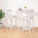 Sonata H Бар столове 2 бр бели 40x41,5x112 см борово дърво масив