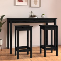 Sonata H Бар столове 2 бр черни 40x40x78 см борово дърво масив - Scaune de dining