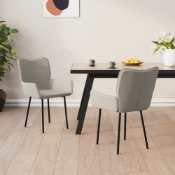 Sonata H Трапезни столове, 2 бр, светлосиви, кадифе - Scaune de dining
