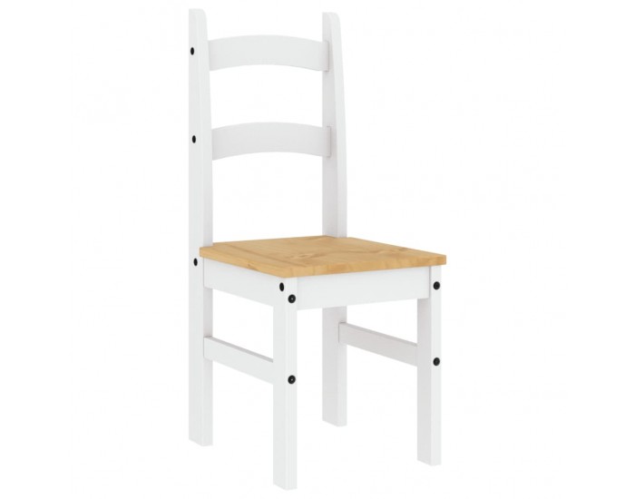 Sonata H Трапезни столове 2 бр бели 40x46x99 см бор масив