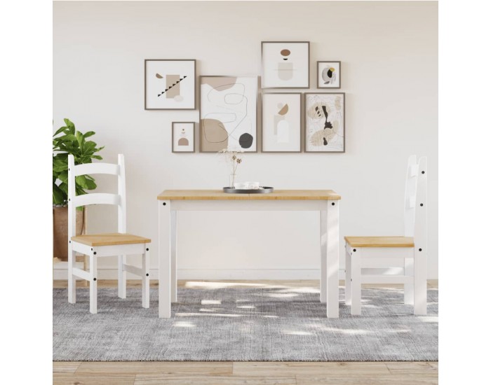 Sonata H Трапезни столове 2 бр бели 40x46x99 см бор масив