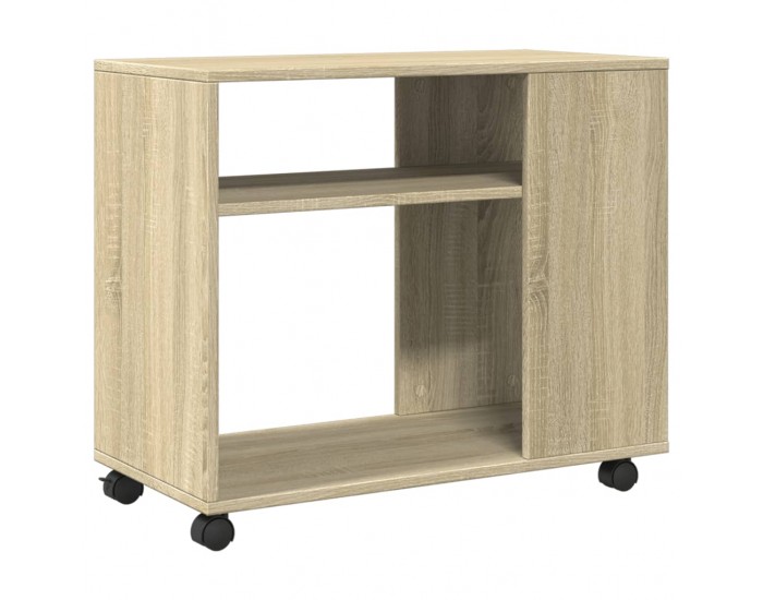 Sonata H Странична маса с колела дъб сонома 70x35x60 см инженерно дърво