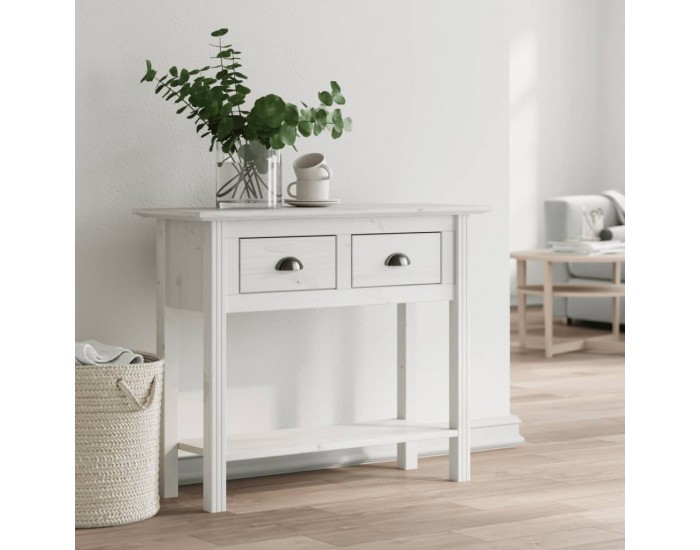Sonata H Конзолна маса BODO бяла 91x35x74 см бор масив