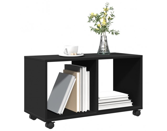 Sonata H Подвижен шкаф, черен, 72x33x42,5 см, инженерно дърво