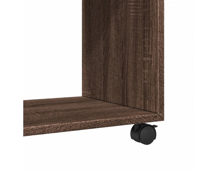 Sonata H Странична маса с колела кафяв дъб 70x35x60 см инженерно дърво