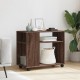 Sonata H Странична маса с колела кафяв дъб 70x35x60 см инженерно дърво