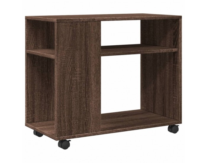 Sonata H Странична маса с колела кафяв дъб 70x35x60 см инженерно дърво