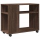 Sonata H Странична маса с колела кафяв дъб 70x35x60 см инженерно дърво