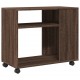 Sonata H Странична маса с колела кафяв дъб 70x35x60 см инженерно дърво