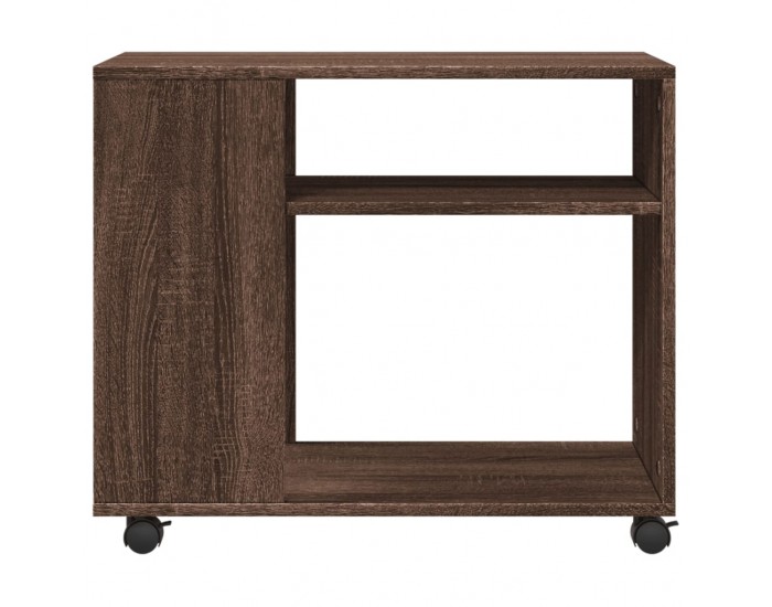 Sonata H Странична маса с колела кафяв дъб 70x35x60 см инженерно дърво