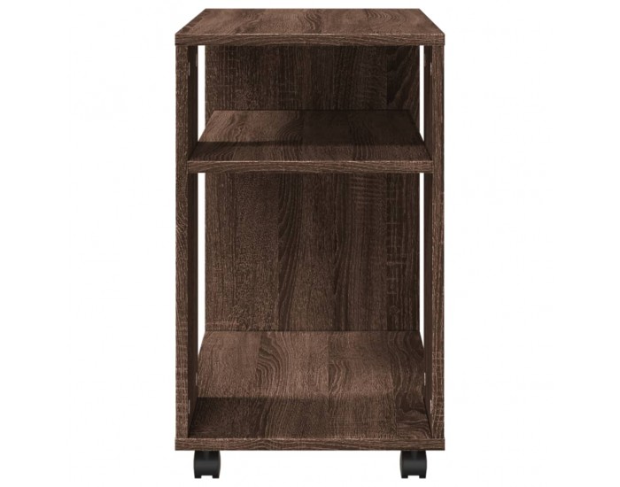 Sonata H Странична маса с колела кафяв дъб 70x35x60 см инженерно дърво