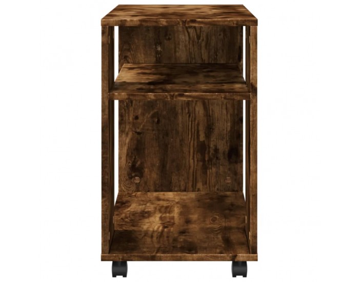 Sonata H Странична маса с колела опушен дъб 70x35x60 см инженерно дърво