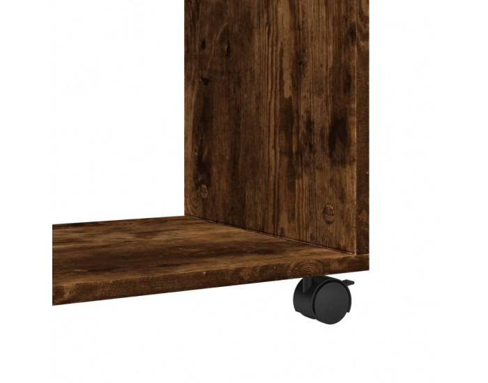 Sonata H Странична маса с колела опушен дъб 70x35x60 см инженерно дърво