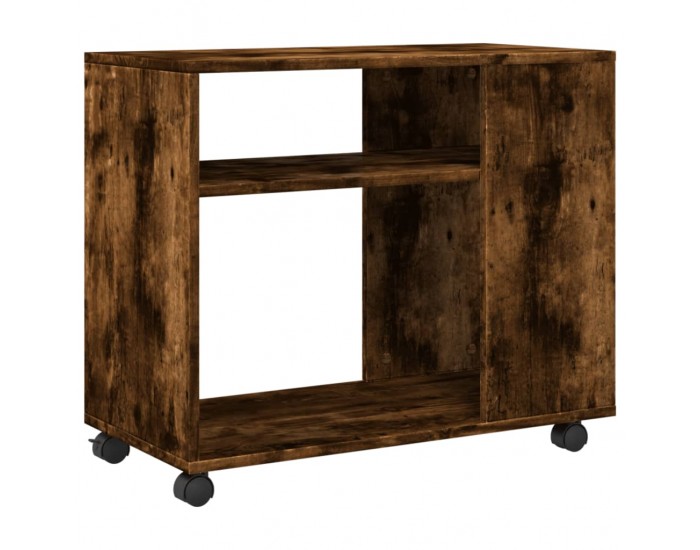 Sonata H Странична маса с колела опушен дъб 70x35x60 см инженерно дърво