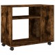 Sonata H Странична маса с колела опушен дъб 70x35x60 см инженерно дърво