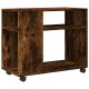 Sonata H Странична маса с колела опушен дъб 70x35x60 см инженерно дърво