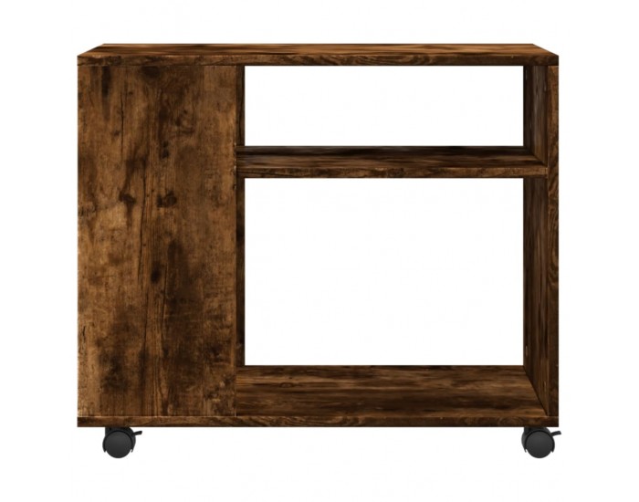 Sonata H Странична маса с колела опушен дъб 70x35x60 см инженерно дърво