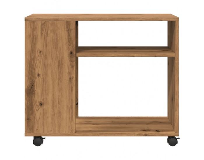 Sonata H Странична маса с колела дъб артизан 70x35x60 см инженерно дърво