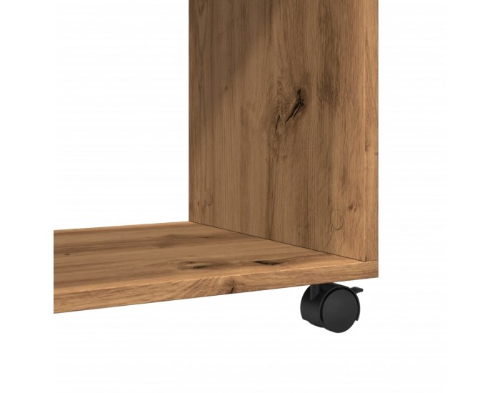 Sonata H Странична маса с колела дъб артизан 70x35x60 см инженерно дърво