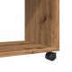 Sonata H Странична маса с колела дъб артизан 70x35x60 см инженерно дърво