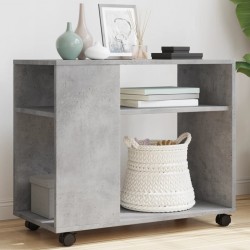 Sonata H Странична маса с колела бетонно сив 70x35x60 см инженерно дърво - Măsuțe de living