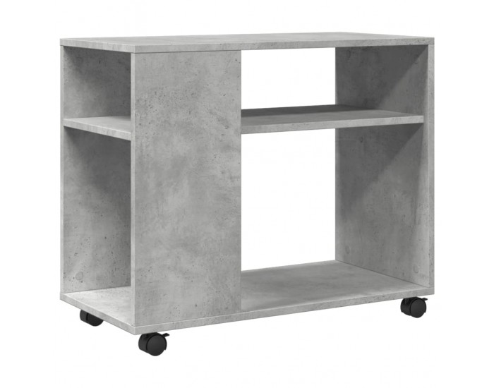 Sonata H Странична маса с колела бетонно сив 70x35x60 см инженерно дърво