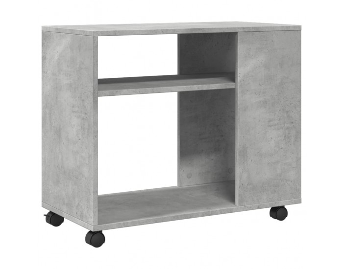 Sonata H Странична маса с колела бетонно сив 70x35x60 см инженерно дърво