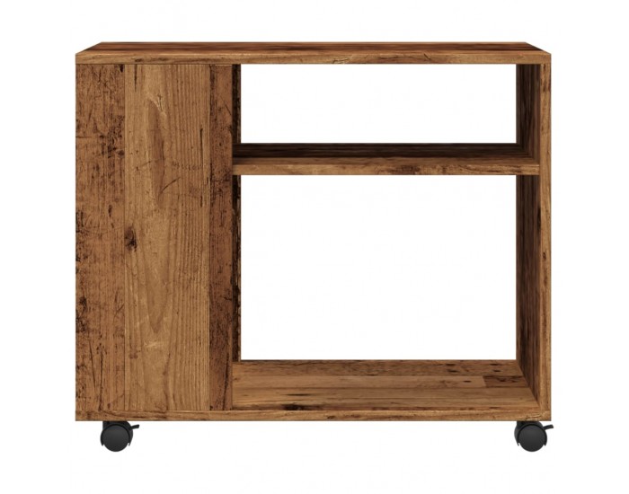 Sonata H Странична маса с колела старо дърво 70x35x60 см инженерно дърво