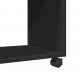 Sonata H Странична маса с колела черна 70x35x60 см инженерно дърво