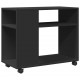 Sonata H Странична маса с колела черна 70x35x60 см инженерно дърво