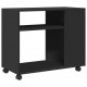 Sonata H Странична маса с колела черна 70x35x60 см инженерно дърво