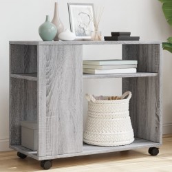 Sonata H Странична маса с колела сив сонома 70x35x60 см инженерно дърво - Măsuțe de living