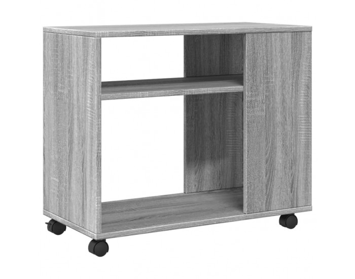 Sonata H Странична маса с колела сив сонома 70x35x60 см инженерно дърво