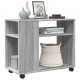 Sonata H Странична маса с колела сив сонома 70x35x60 см инженерно дърво