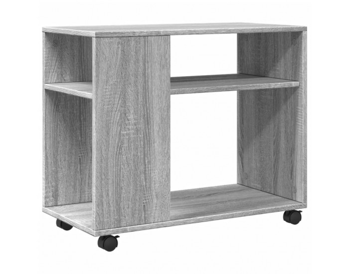 Sonata H Странична маса с колела сив сонома 70x35x60 см инженерно дърво