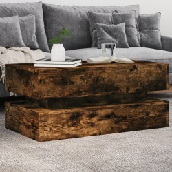 Sonata H Маса за кафе с LED осветление, опушен дъб, 90x50x40 см - Măsuțe de living