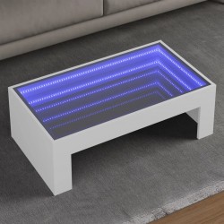 Sonata H Маса за кафе с Infinity LED, бяла, 90x50x30 см - Măsuțe de living