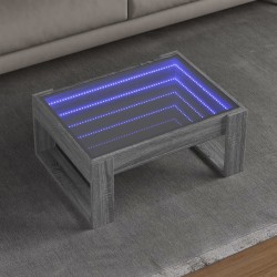 Sonata H Маса за кафе с Infinity LED, сив сонома, 70x53x30 см - Măsuțe de living