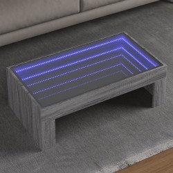 Sonata H Маса за кафе с Infinity LED, сив сонома, 90x50x30 см - Măsuțe de living