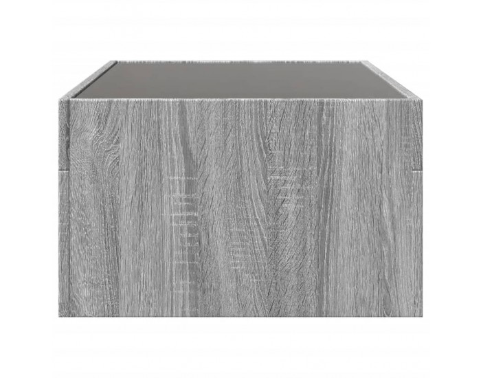 Sonata H Маса за кафе с Infinity LED, сив сонома, 90x50x30 см