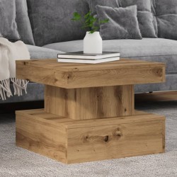 Sonata H Маса за кафе с LED осветление, дъб артизан, 50x50x40 см - Măsuțe de living