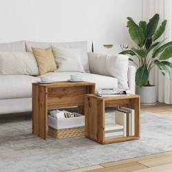 Sonata H Стифиращи кафе маси, 2 бр, дъб артизан, инженерно дърво - Măsuțe de living