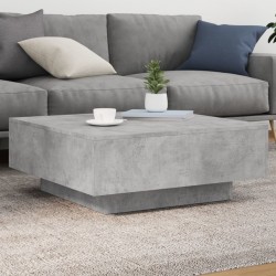 Sonata H Маса за кафе с LED осветление, бетонно сив, 80x80x31 см - Măsuțe de living