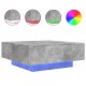Sonata H Маса за кафе с LED осветление, бетонно сив, 80x80x31 см