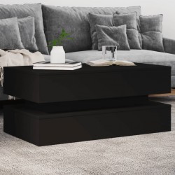 Sonata H Маса за кафе с LED осветление, черна, 90x50x40 см - Măsuțe de living