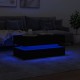 Sonata H Маса за кафе с LED осветление, черна, 90x50x40 см